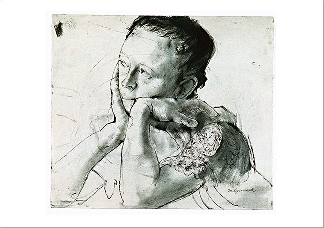 Head of a Woman Leaning on her Elbows