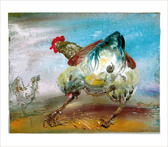 Scharrendes Huhn