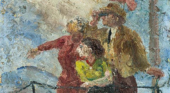 Abbildung des Gemäldes Aussichtsplattform (Rathenspitze, Sächsische Schweiz) von Josef Hegenbarth